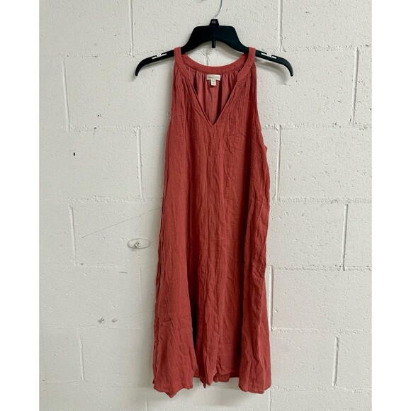 Garnet hill terracotta orange red maxi dress - Picture 1 of 7